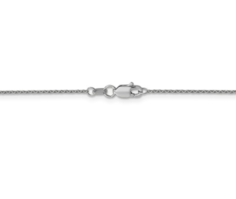 14k White Gold 1mm Cable Chain