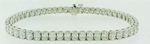 [LN.DIAM.0050298] 18k White Gold Oval 4 Prong Eternity Bracelet