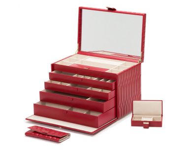 [WO.JEWE.0050376] Caroline Extra Large Red Jewelry Box