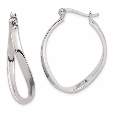 [QU.FASH.0050767] Sterling Silver Oval Hoop Earrings