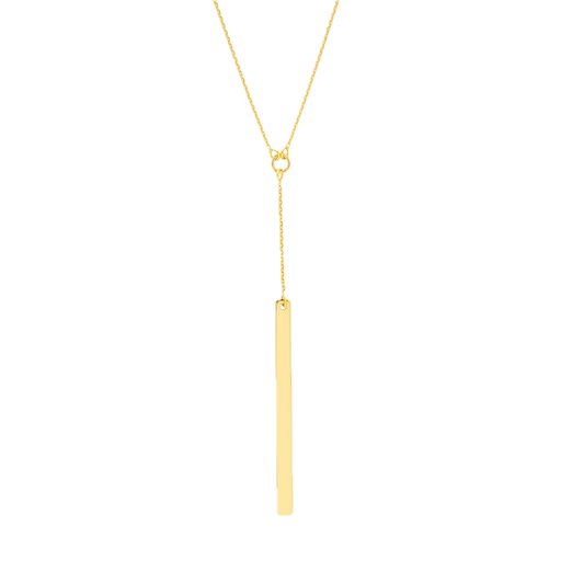 [MI.GOLD.0050782] 14k Rose Gold Bar Y Necklace