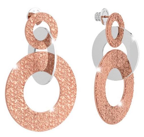 [TE.FASH.0054259] Bronze Triple Ring Dangle Earrings