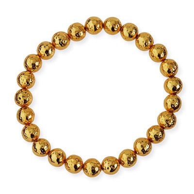 [NE.FASH.0054391] Hammered Gold Ball Bracelet