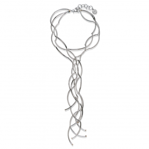 [NE.FASH.0054445] Long Silver Twist Necklace