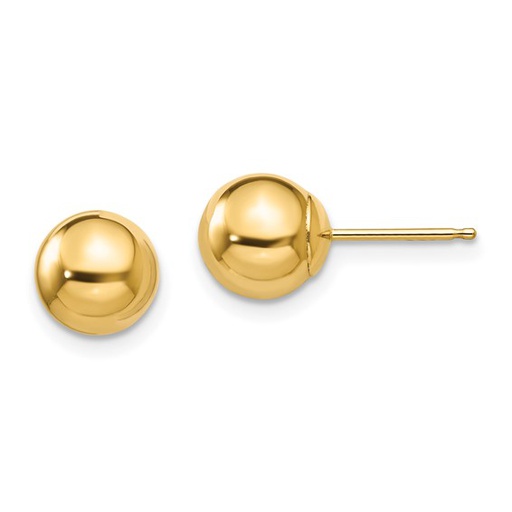 [QU.GOLD.0054481] 14k Polished 7mm Ball Post Earrings