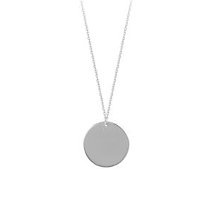 [MI.GOLD.0055037] 14k 13mm Round Engravable Disc Adjustable Necklace