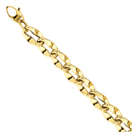 [MI.GOLD.0055050] 14k Fancy Link Hollow Bracelet