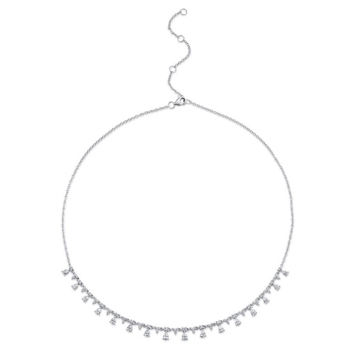 [SH.DIAM.0055100] 14k Pear Shape &amp; Round Diamond Necklace