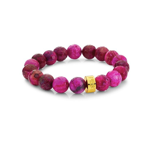 [NE.FASH.0055226] Purple Magenta Agate Stretch Bracelet