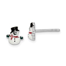 [QU.KEAR.0055330] Kids Enameled Snowman Earrings