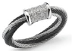 [AL.FRNG.0055369] Grey &amp; Black Cable Ring, 0.06 tcw. Stainless steel