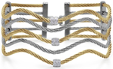 [AL.FBRA.0055372] Yellow &amp; Grey Cable Wave Bracelet with Diamonds