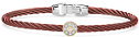 [AL.FBRA.0055374] Burgundy 3mm Single Diamond Station Bracelet