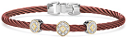 [AL.FBRA.0055375] Brugundy 3mm Triple Diamond Station Bracelet
