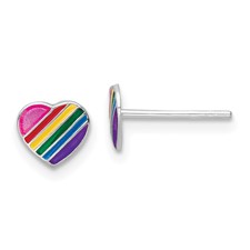 [QU.KEAR.0055974] Kids Rainbow Heart Earrings