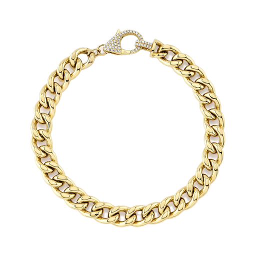 Curb Link Bracelet with Pave Lobster Clasp