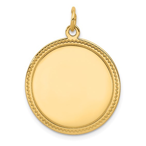 Engravable Round Disk Charm