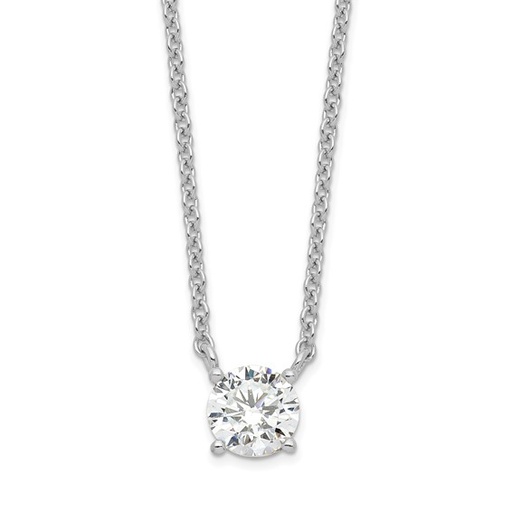 [FNEC.00073575] Sterling Silver Rhodium-plated CZ Necklace