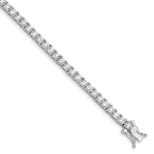 [FBRA.00073579] Sterling Silver Rhodium-plated CZ Tennis Bracelet