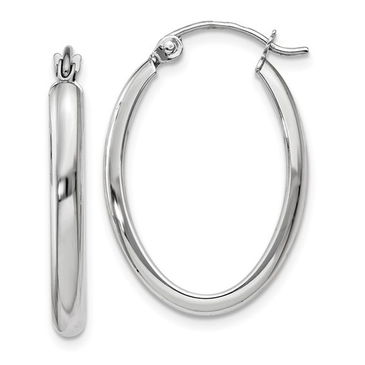 [GERR.00073603] 2.75mm Oval Tube Hoop Earrings