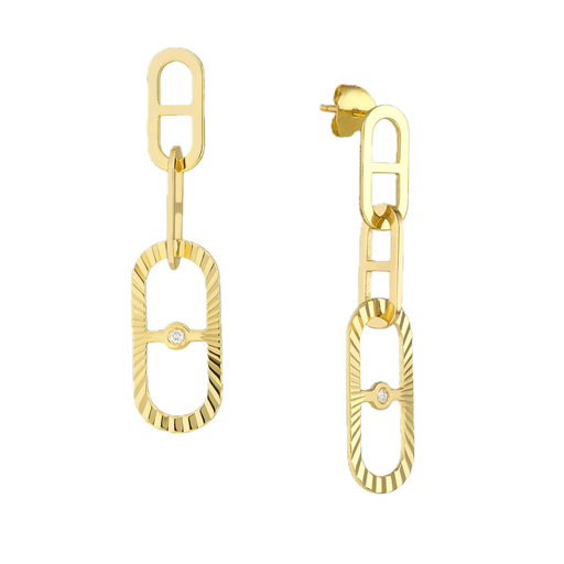 [GERR.00073665] 3pt Diamond Interlocking Earrings