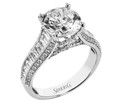 3Ct Baguette and Round Diamond Setting