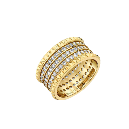 Tetra Triple Pave Ring