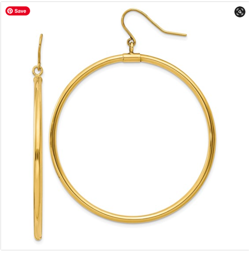 14k Tube Hoop Dangle Earrings