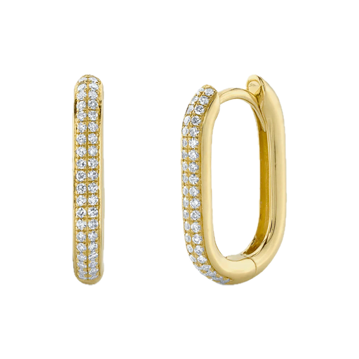 .18ct Diamond Oblong Hoop Earrings
