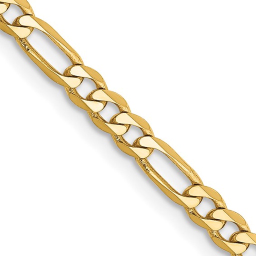 14K 3mm Flat Figaro with Lobster Clasp Chain
