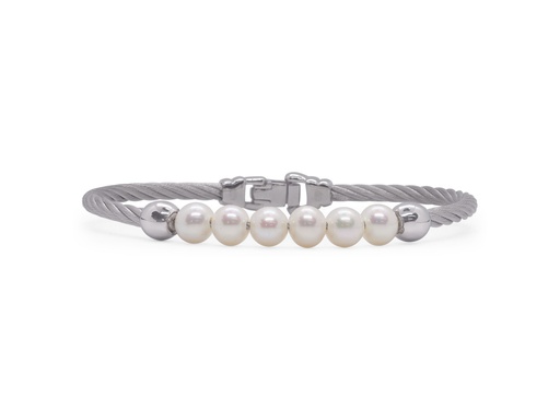 Cable Bracelet with Freshwater Pearls