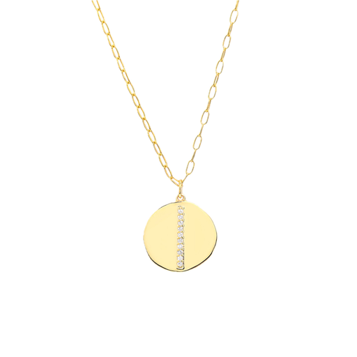 [GNCK.00076921] 1/10ct Organic Shape Medallion Necklace