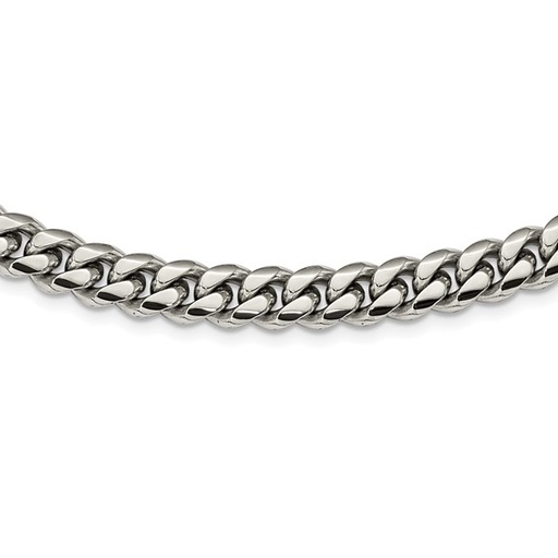 [FNEC.00077513] Stainless Steel Polished 24 inch Curb Chain Necklace