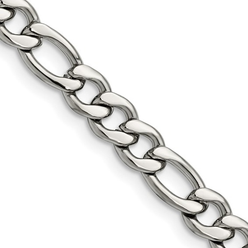Stainless Steel Polished 6.75mm Figaro Chain
