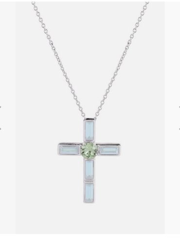 [FNEC.00078896] Judith necklace with cross with colored stones