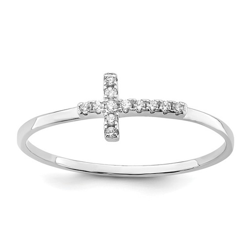 [FRNG.00079166] CZ Side Cross Polished Ring