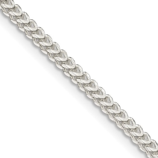 [FNEC.00079233] Sterling Silver 2mm D/C Square Franco Chain