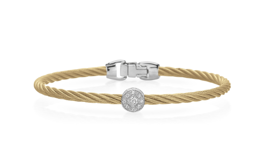 Cable Essential Stackable Bracelet with Single Round Station