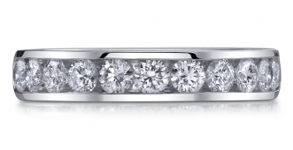 18k White Gold Standard Channel Eternity Band W/22r= 1.83ct