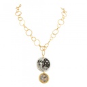 Moon &amp; Sun Double Disc Necklace With O Chain