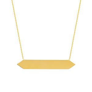 14k Gold Hexagon Bar Adjustable Necklace