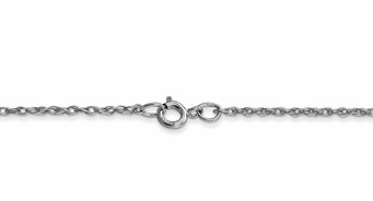14k White Gold .95 Mm Carded Cable Rope Chain