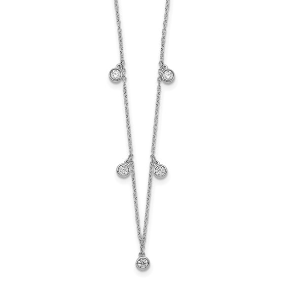 14k White Gold 5-Station Diamond 18in Necklace