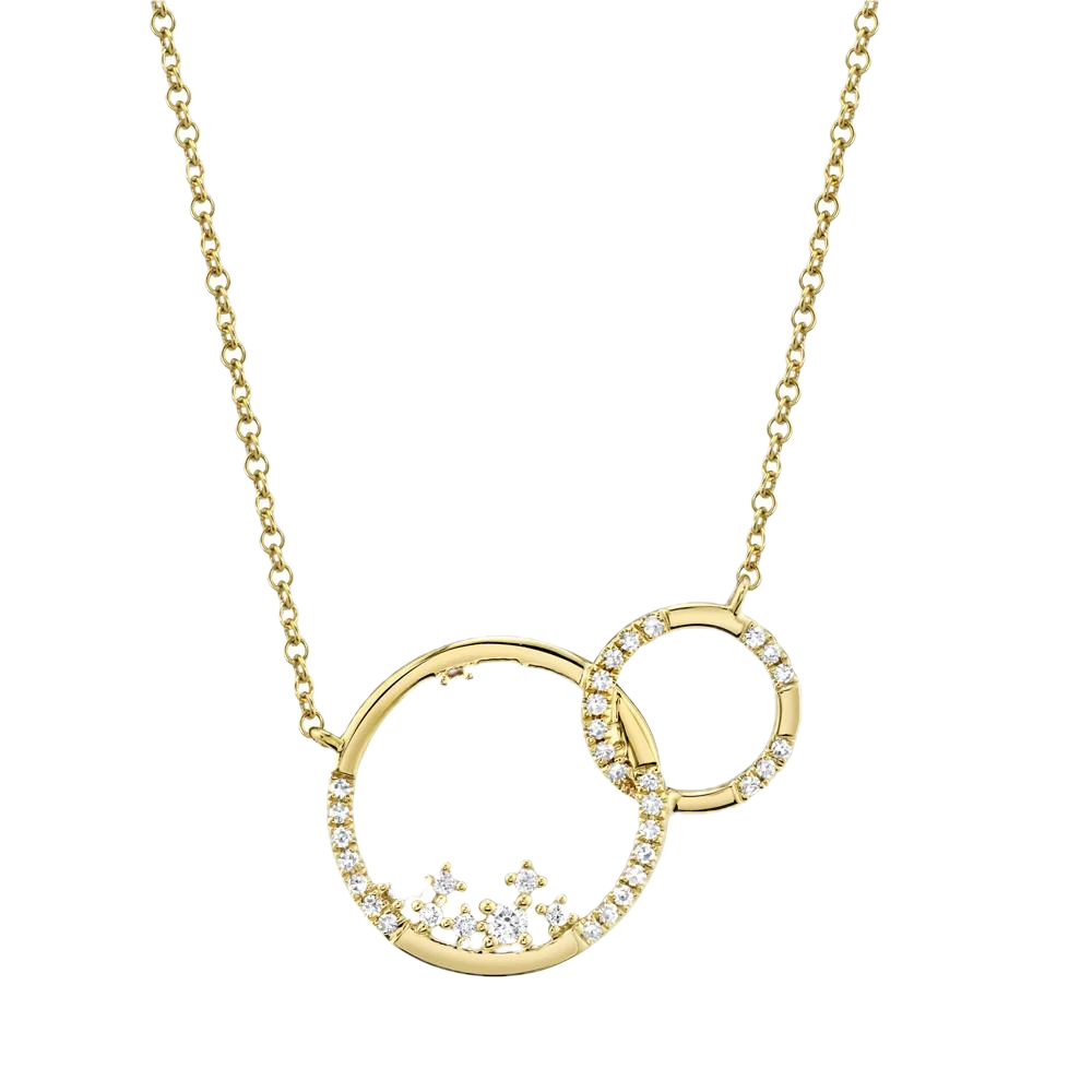Kate Collection 14kyg Diamond Circle Necklace 0.15ct