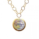 Shanghai/Vancouver Double-Sided Map Pendant