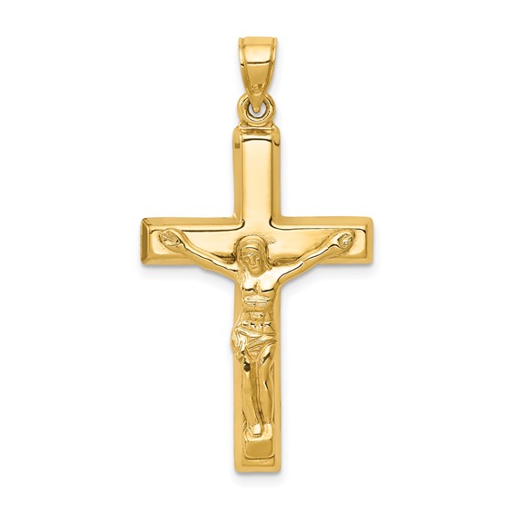 14k Polish Crucifix Pendant