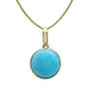 14k Yellow Gold Round Australian Opal & Diamond Pendant & Chain