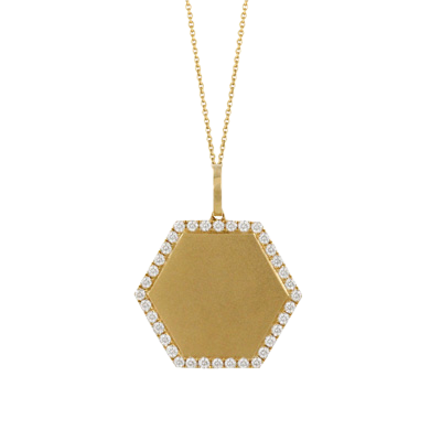 18k Diamond Fibonacci Hexagon Pendant