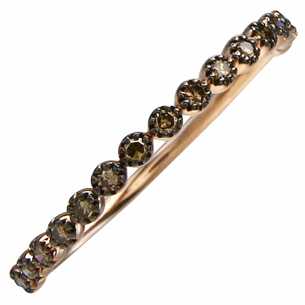 14k Rose Gold Brown Diamond Ring