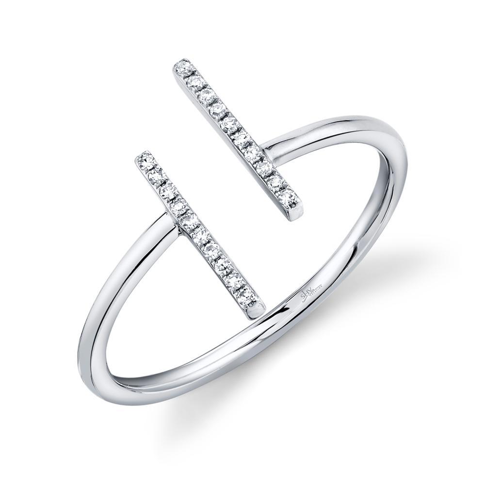 Kate 14k White Gold Diamond 0.06cts T Ring